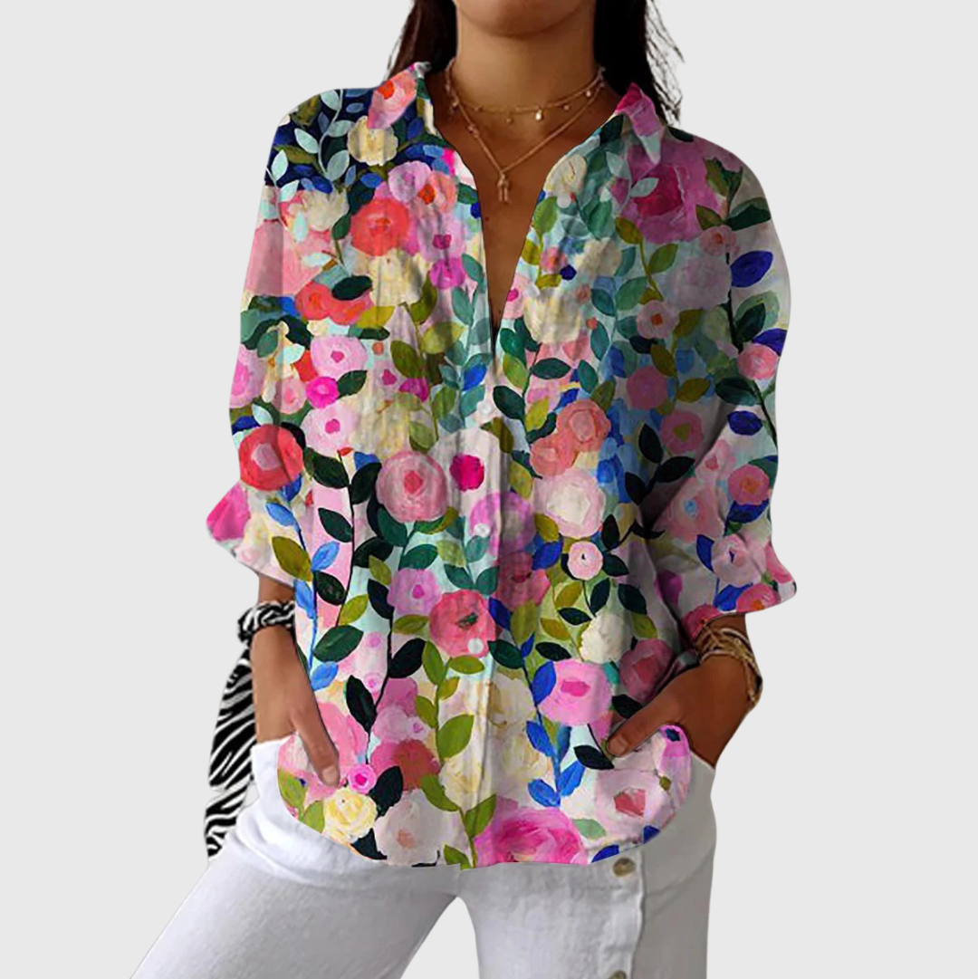 Light and colorful blouse with print